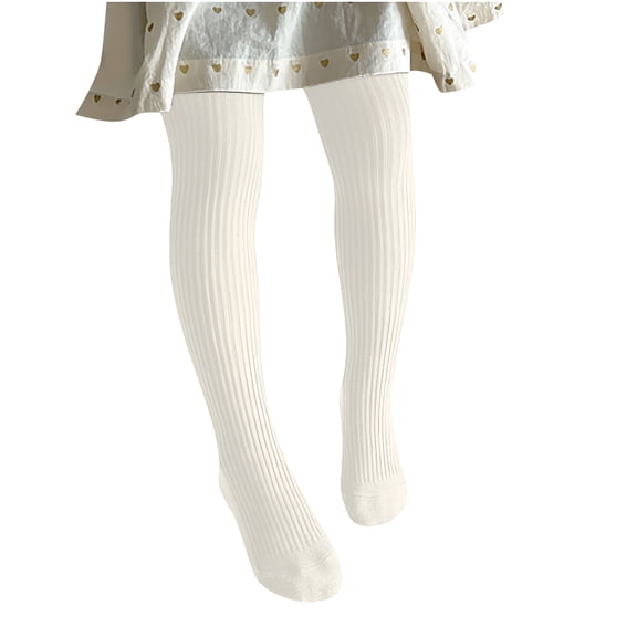 TELOLY Cotton Cable Knitted Tights for Girls Winter Warm Stockings Solid Color Comfortable Fit Leggings Seamless Tights Warm Stretchy Breathable Pantyhose Beige M