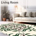 thumbnail image 2 of ODIKA 3'x5' Machine Washable Non-Slip Area Rug, Enchanted Foliage Damask Ornamental Treasure High Traffic Rug with Pad, Ivory, 590812, 2 of 8