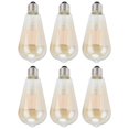 thumbnail image 1 of 6 uds ST64 lámpara de filamento LED bombillas antiguas Vintage Base E27 bombilla de cristal dorado luz cálida decoración del hogar 110V, 1 of 14