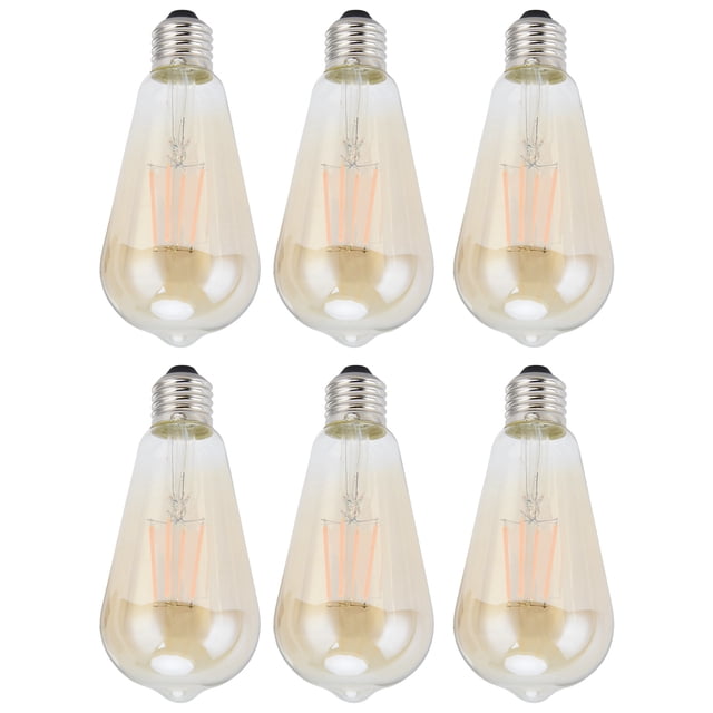 6 uds ST64 lámpara de filamento LED bombillas antiguas Vintage Base E27 bombilla de cristal dorado luz cálida decoración del hogar 110V