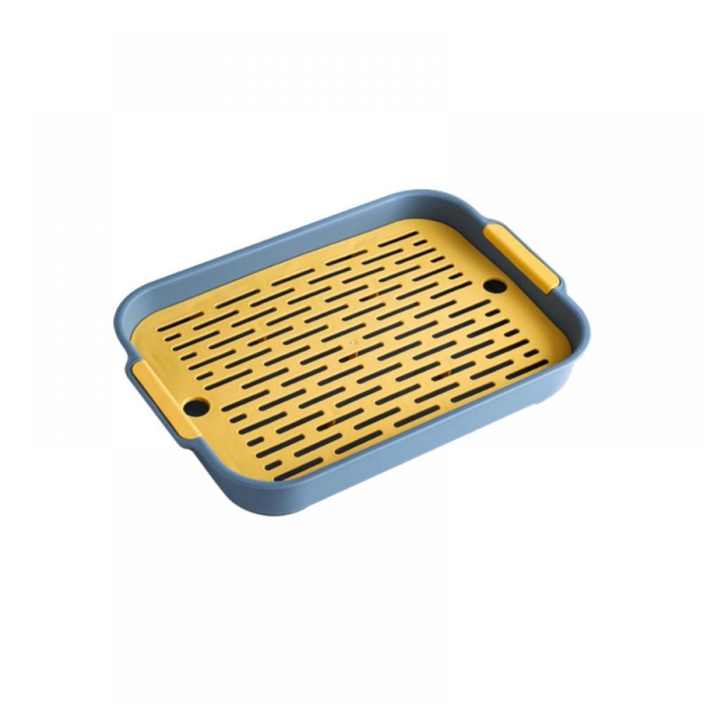 Drain Board for Kitchen Counter, Dish Drain Tray 2 Tier Non Slip Serving Tray, Kitchen Dish