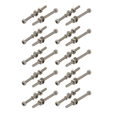 20pcs M2.5x30mm 304 Stainless Steel Knurled Hex Socket Head Bolts w Nut Washer