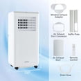 thumbnail image 3 of Costway 10000 BTU (6500 BTU DOE) 350 sq ft Portable Air Conditioner, White, 3 of 11