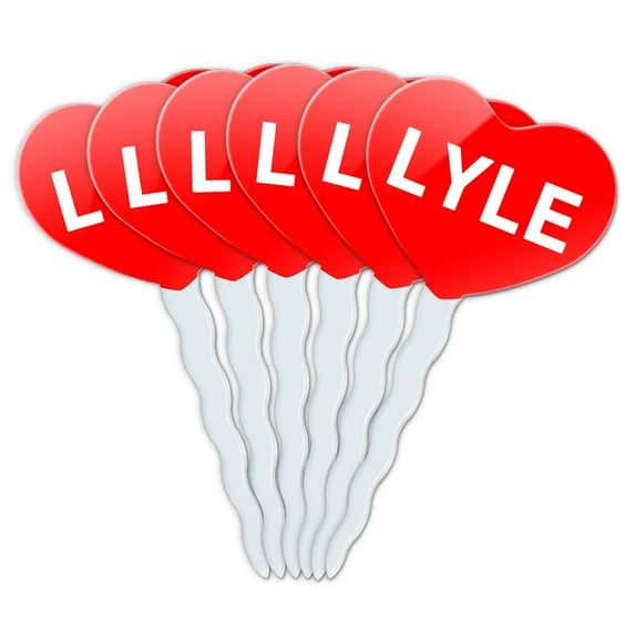 Lyle Heart Love Cupcake Picks Toppers - Set of 6