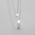 thumbnail image 2 of 925 Silver Multi-layer Geometric Square Minimalistic Necklace Female, 2 of 2