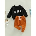 thumbnail image 2 of Toddler Baby Boy Spring Fall Outfits Pant Set Bubba Print Long Sleeve Pullover Sweatshirt Sweatpant 2Pcs Clothes, 2 of 7