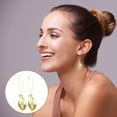 thumbnail image 1 of Raindrops Aretes De Concha Dorados Estilo Bohemio Con Náutico Para Mujer, 1 of 8