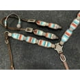 thumbnail image 2 of Showman Southwest Serape Print Single Ear Leather Headstall & Breast Collar Set, 2 of 3