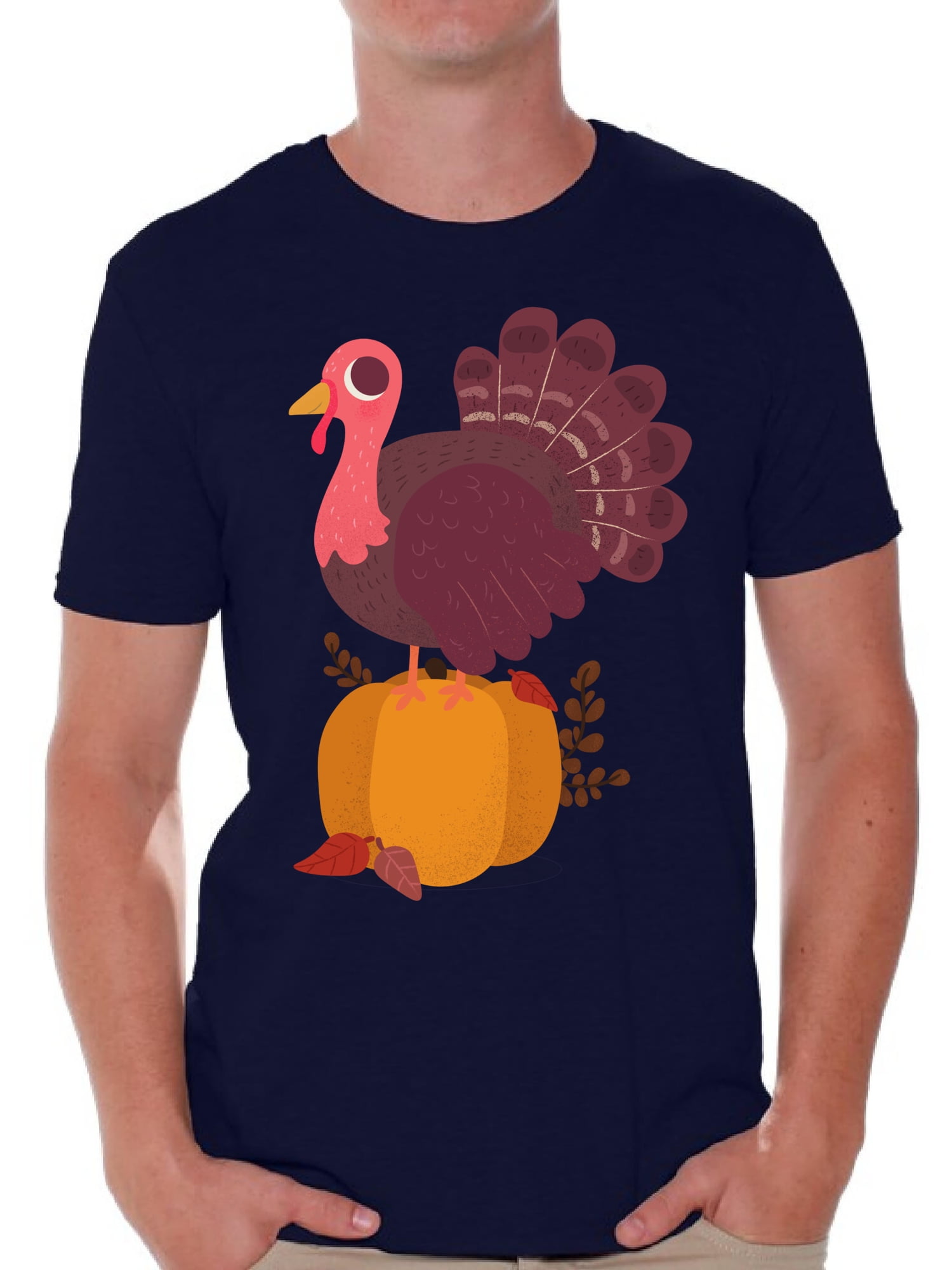 Awkward Styles Thanksgiving T-Shirt Happy Turkey Shirts for Men ...