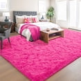 thumbnail image 2 of Homore Cute Fluffy Velvet Carpet Soft Washable Area Rugs for Bedroom/ Living Room Decoration,9'x12',Hot-Pink, 2 of 8