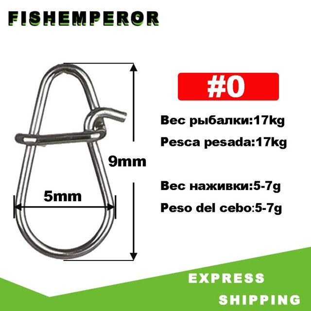 30, 50 o 100 Uds., broches de pesca de acero inoxidable, Clips de bloqueo rápido, accesorios de conector de seguridad, aparejos para señuelos, ganchos, Clips Tan Jianjun unisex
