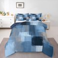 thumbnail image 3 of Homewish Dreamy Oil Printing Bedding Comforter Set for Kids, Steel Blue Abstract Twin Comforter Sets, Art Watercolor Reversible Bedding Set, Microfiber Bedroom Decor, 2pcs, 3 of 8