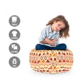 thumbnail image 2 of Geometric Storage Toy Bag Chair, Retro Style Design Repeated Tribal Art Motifs Triangles and Rhombuses, Stuffed Animal Organizer Washable Bag, Small Size, Eggshell Multicolor, by Ambesonne, 2 of 3