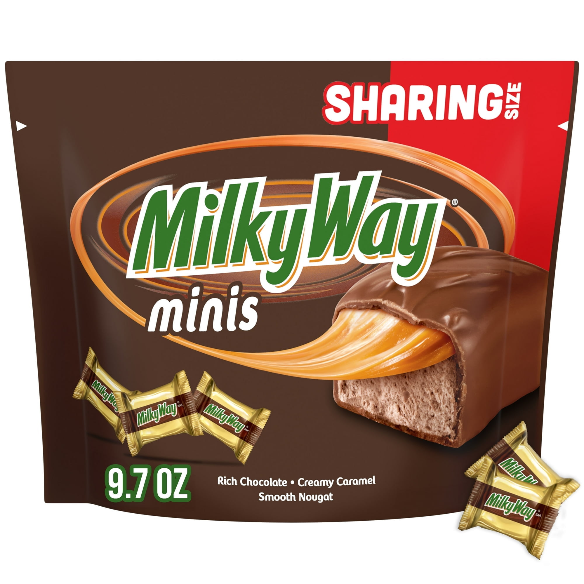 Milky Way Full Size Chocolate Candy Bars, Caramel Singles, 1.84 oz