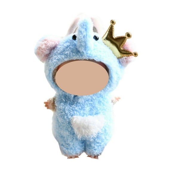 Adorable Plush Elephant Doll Costume with Crown Soft Stuffed Animal Toy for Kids, Perfect Gift for Birthdays and Holidays