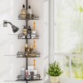 thumbnail image 5 of 4-Tier Corner Shower Caddy Tension Pole Organizer with Adjustable Shelves and Hooks for Bathroom Storage, 5 of 6