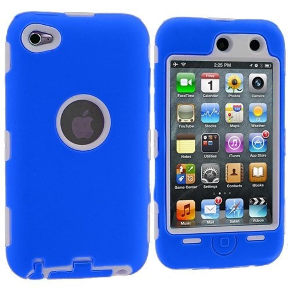 Blue / White 3Piece Deluxe Hybrid Premium Rugged Hard Soft Case Skin