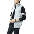 thumbnail image 6 of Fangasis Mens Jacket Full Zip Waistcoat Sleeveless Puffer Vest Men Lightweight Winter Warm Coats Fashion Holiday Coat Gray XS, 6 of 7