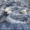thumbnail image 5 of BCOTTON Queen Quilt Set - Luxury Blue Floral Beddings - 100% Cotton All Season Reversible Bedspread Set for King Bed- Lightweight, Soft, Pre-Washed(Blue/White), 5 of 7