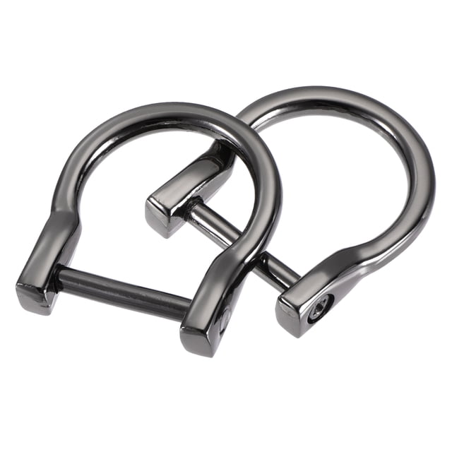 Unique Bargains Anneaux en D en Forme de U 23mm en Alliage de Zinc Électroplaqué Noir 2 Pack