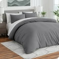 thumbnail image 5 of Bare Home  Soft Hypoallergenic Microfiber Duvet Cover and Sham Set Coronet Blue Queen 3 Piece, 5 of 5