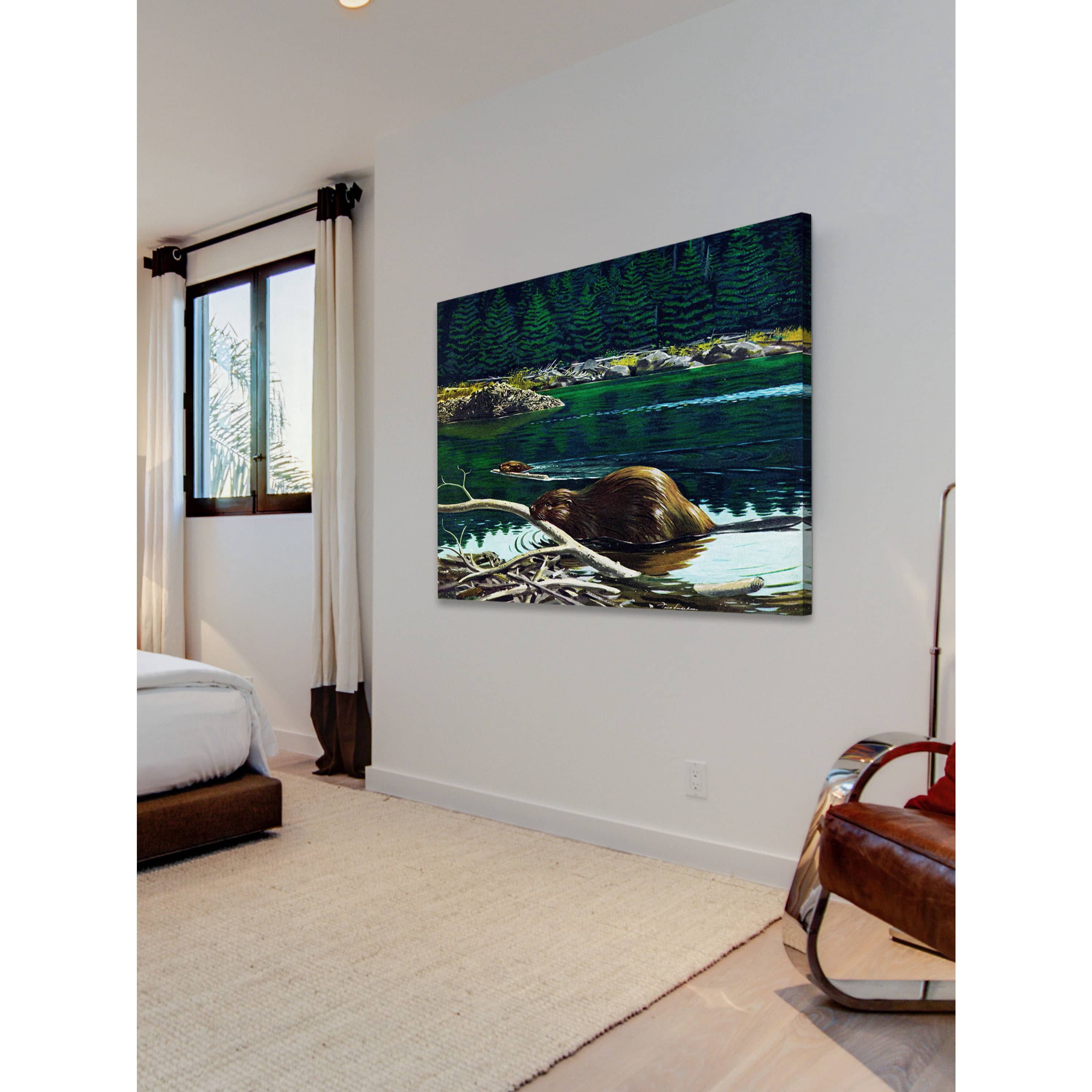 "Lowland Beaver" Painting Print on Wrapped Canvas