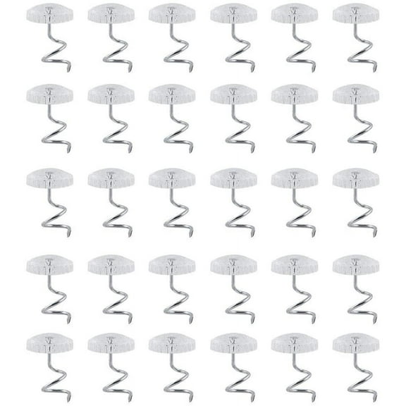 Plastic Head Screw Nail Sewing and Home Sofa Decor, Clear Twist Pins for Upholstery, Couch, Bedskirts and Slipcovers (30-Pack) Twist Pins Twist Pins Upholstery