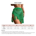 thumbnail image 5 of Falda de punto de red con borlas, falda de punto hueca dividida con cordones para mujer, color verde playa M, 5 of 5