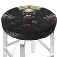 thumbnail image 3 of Hirioo Vintage Winged Rose Skull for Round Bar Stool Seat Covers Washable Stool Cushion Slipcover Elastic Bar Chair Covers for 12-14 Inch Chair-12 inch, 3 of 7