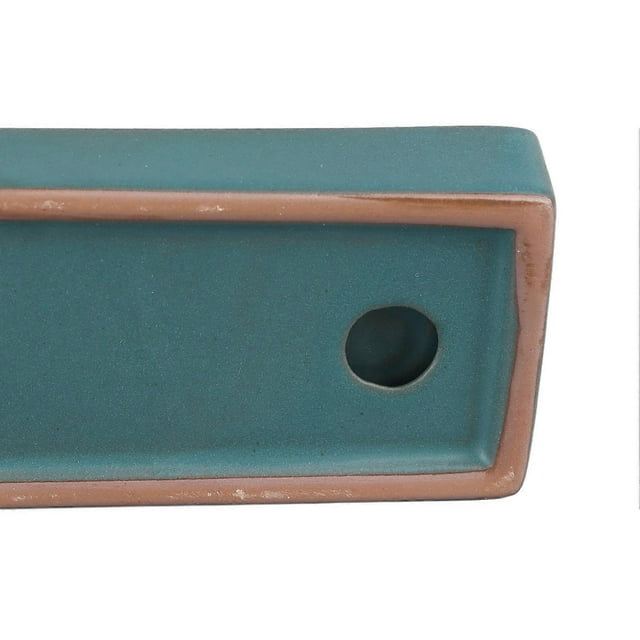 Ceramic Coffin Incense Burner Relieve Pressure Hollow Out Heat Resistant Rectangular Incense Box Burner for Meditation Green