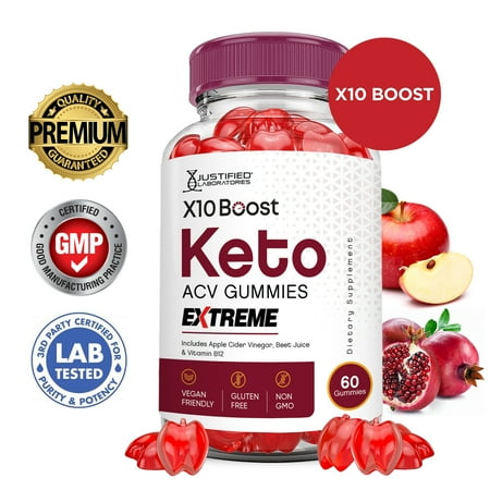 X10 Boost Keto Extreme ACV Gummies 2000mg Dietary Supplement 60 Gummys