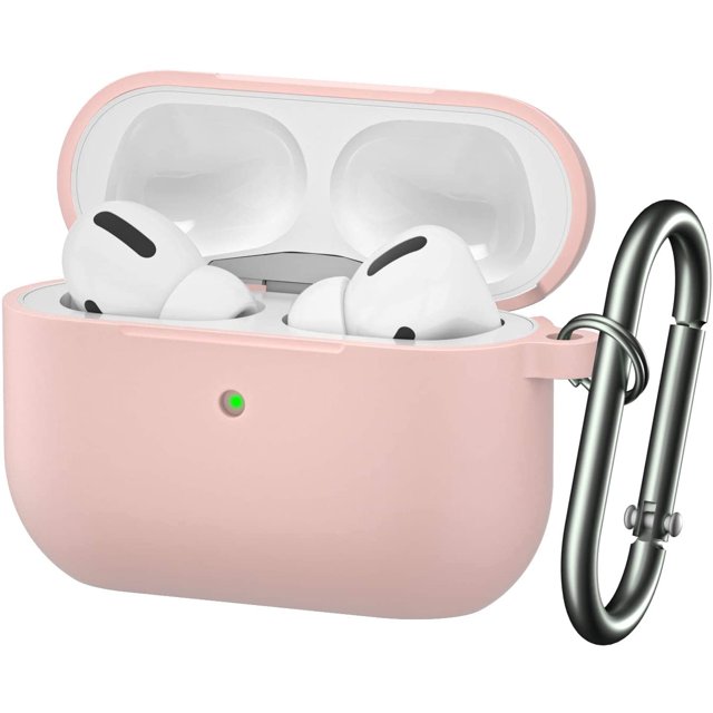 Funda para Airpods Pro, funda protectora de silicona suave que absorbe los golpes con llavero para Apple Airpods Pro, rosa claro brillar Electrónica