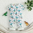 thumbnail image 2 of Baby Birthday Jumpsuit 𝐈𝐧fant Boys Girls Clothes Short Sleeve Cartoon Dinosaur Print Bodysuits 𝐍ewborn Outfit, 2 of 7