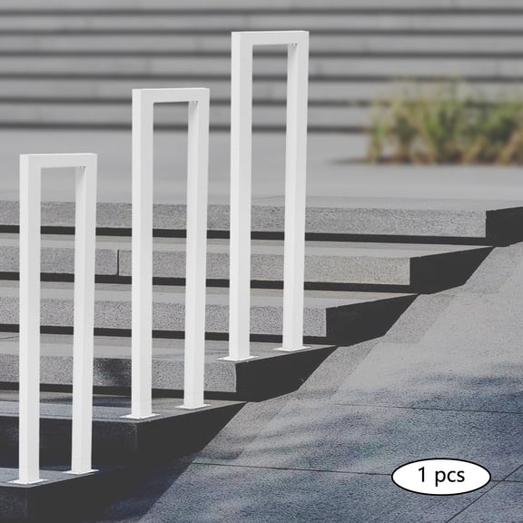 U-shaped Handrail, White, 66.14lbs Load, Floor Standing Hand Rail for Indoor Outdoor Stairs