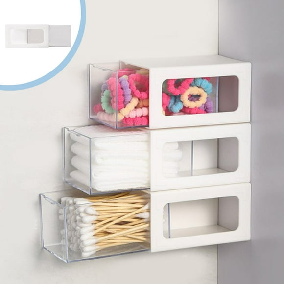 CQCYD Clearance under $5 Cotton Pads Holder Dispenser, Wall Mounted Cotton Ball Organizers and Storage Box Cotton Rounds Jar Containers for Cotton Ball, Floss, Hairpin, Rubber Band, Clip