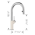 thumbnail image 2 of Urbena Pull-Down Dual-Spray Kitchen Faucet - Chrome/Soft White, 2 of 4