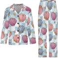 thumbnail image 4 of Top-kevin Women's Pajama Sets Tooth Crown Long Sleeve Lounge Sets Pjs Sleepwear with Pockets, 4 of 12