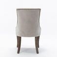 thumbnail image 6 of IVV Modern Upholstered Linen Dining Chairs Set of 2, High Back Tufted Seat with Nailhead Detail and Wooden Legs, 300 lbs Capacity (Beige), 6 of 10