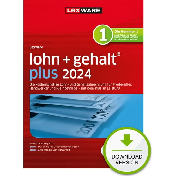 Lexware Lohn+Gehalt Plus 2024 - 1 Appareil, 1 An - ESD-DownloadESD