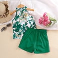 thumbnail image 6 of Kkkded Kids Baby Girls Sleeveless Clothes 2Pcs Set 4-7Years Toddler Sleeveless Printed Princess Outfits Sleeveless Top and Shorts Summer Girls Outfit, 6 of 9