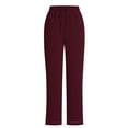 thumbnail image 7 of CHUMUD Cotton Soft Wide Leg Pants for Petite Women High Waist Casual Relaxed Straight Leg Baggy Pants with Pockets, 7 of 7