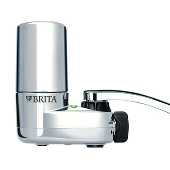Brita Chrome Tap Water Faucet Filtration System with 2 Filters and Filter Change Reminder