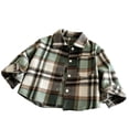 thumbnail image 4 of BLVB Kids Toddler Little Boys Girls Baby Long Sleeve Button down Plaid Shirt Lapel Shacket Jackets Fall Outfits(Multicolor,9-10Years), 4 of 6