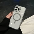 thumbnail image 2 of Allytechgrouop Glitter Magnetic Clear Case for Apple iPhone 14, Compatible with Magsafe Transparent Soft TPU Phone Case with Sparkly Ring Slim Protective Shockproof Cover for Women Girls, Black, 2 of 5