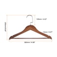 thumbnail image 2 of 5uds B17 Sólida Madera Traje Perchas 380mm Longitud U-Muescas Retro Abrigo Percha con Inoxidable Acero Gancho para Chaqueta Pantalones Camisa, 2 of 7