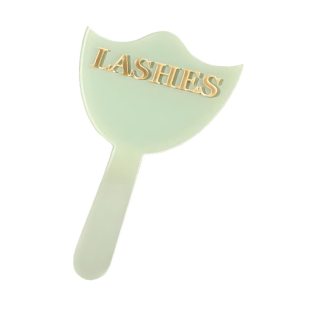 Espejo de mano para maquillaje, acrílico premium, compacto, herramienta de extensión de pestañas con asa, espejo de mano para niñas, mujeres, hogar y Verde