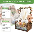 thumbnail image 3 of Baby Shower Crate Closet with Handle, Multifunctional Wooden & Acrylic Visible Storage Box, Newborn Toy Basket for Boys Girls, Pregnancy Gift for New Moms (Brown), 3 of 9