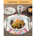 thumbnail image 3 of 15 Inch Round Placemats Set of 4, Easter Non Slip Heat Insulation PP Table Mats, Cute Rabbits Eggs Flowers Leaf Butterflies Watercolor Washable Place Mats for Kitchen Dining Party Table Decor, 3 of 7