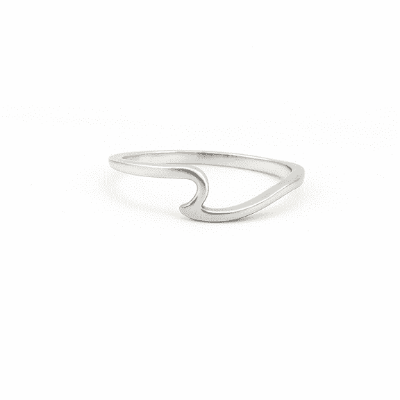 Aspire Jewels-Women’s Ocean Wave Ring – Minimalist Surf-Inspired Band – Silver / Gold / Rose Gold Plated – US Sizes 5–10