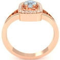 thumbnail image 3 of Split Band Aquamarine Diamond Cocktail Ring In 14k Rose Gold, 3 of 6